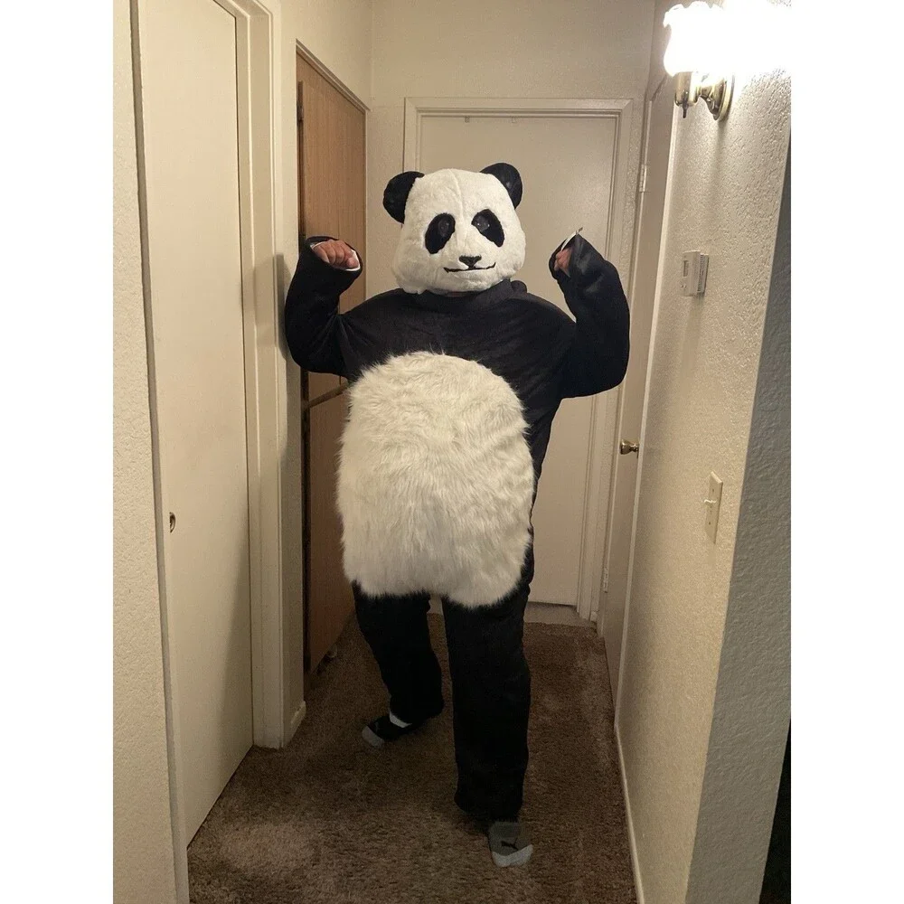 Halloween Cute Panda Mascot Costume Cosplay Halloween Hairy Adult Party Xl